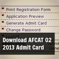 afcat hall ticket 2013